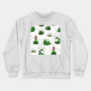 Teapot Terrarium Pattern Crewneck Sweatshirt